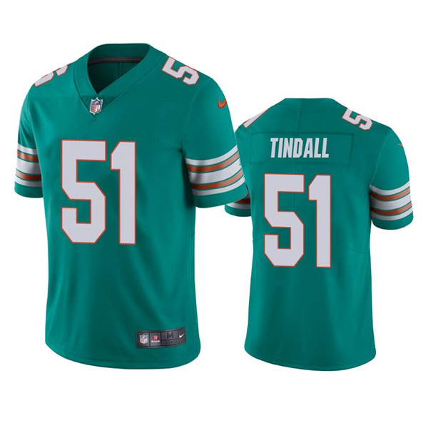 Men's Aqua Miami Dolphins #51 Channing Tindall Color Rush Limited Stitched Football Jersey